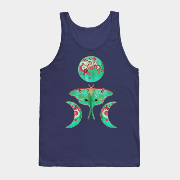 Luna Moth and Triple Moon Tank Top by Olooriel